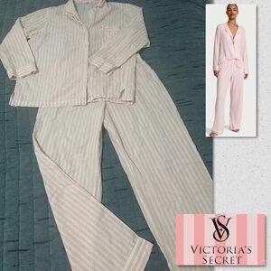 Victoria's Secret Light Pink Striped Sleepwear Set